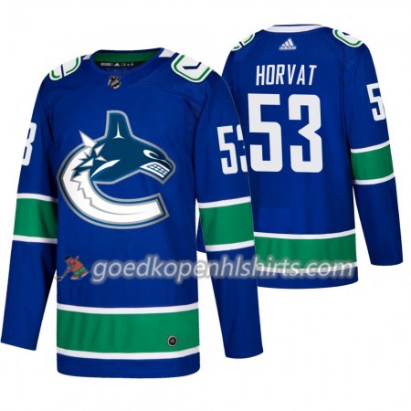 Vancouver Canucks Bo Horvat 53 Adidas 2019-2020 Blauw Authentic Shirt - Mannen